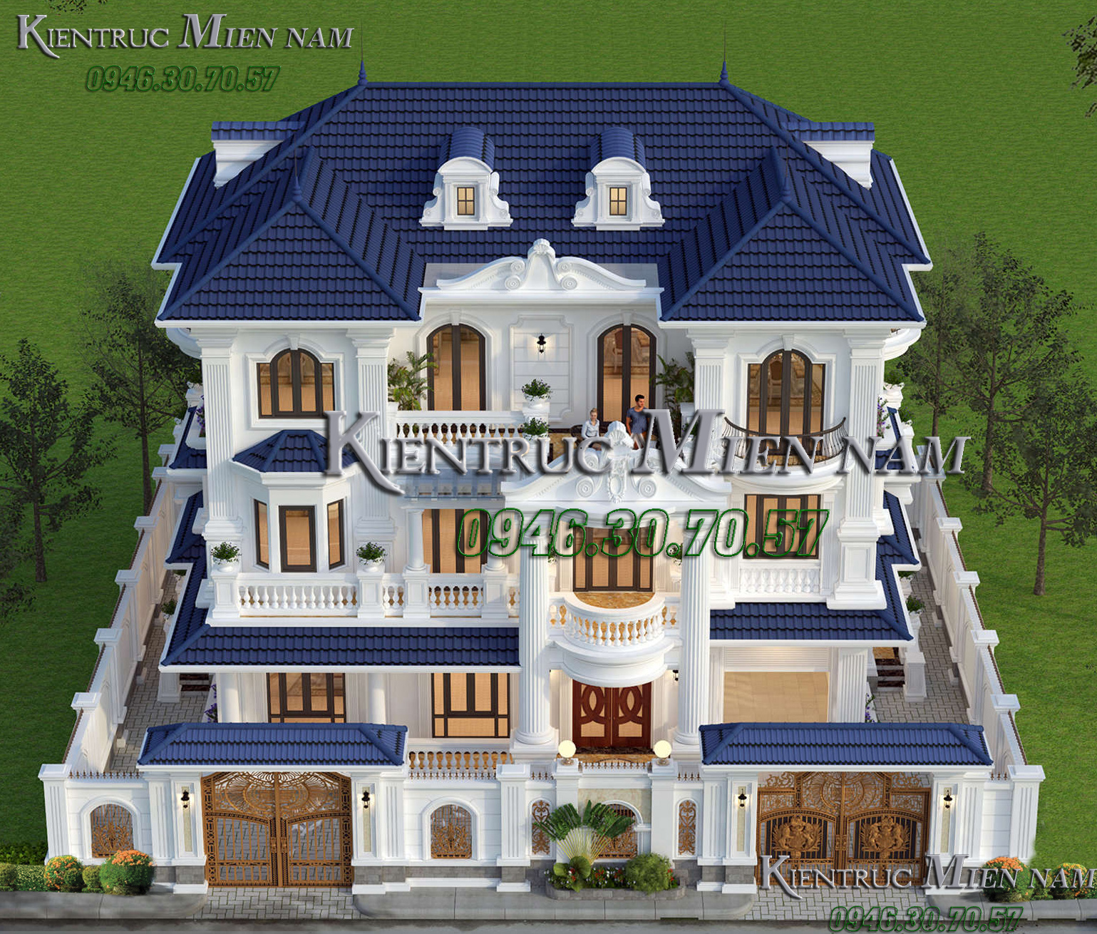 Mẫu thiết kế biệt thự cổ điển 300m2 đẳng cấp nhất