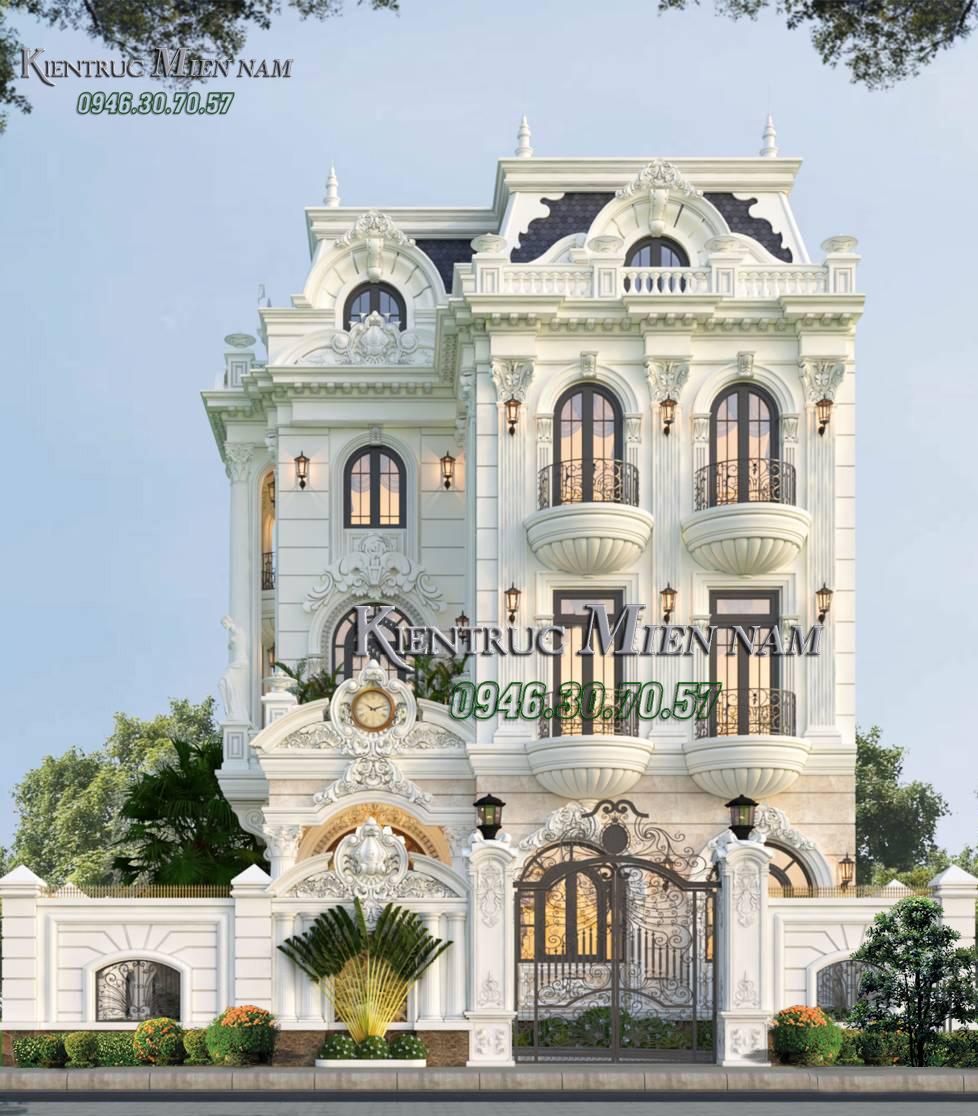 Biệt thự 3 tầng tân cổ điển ngang 10m.
