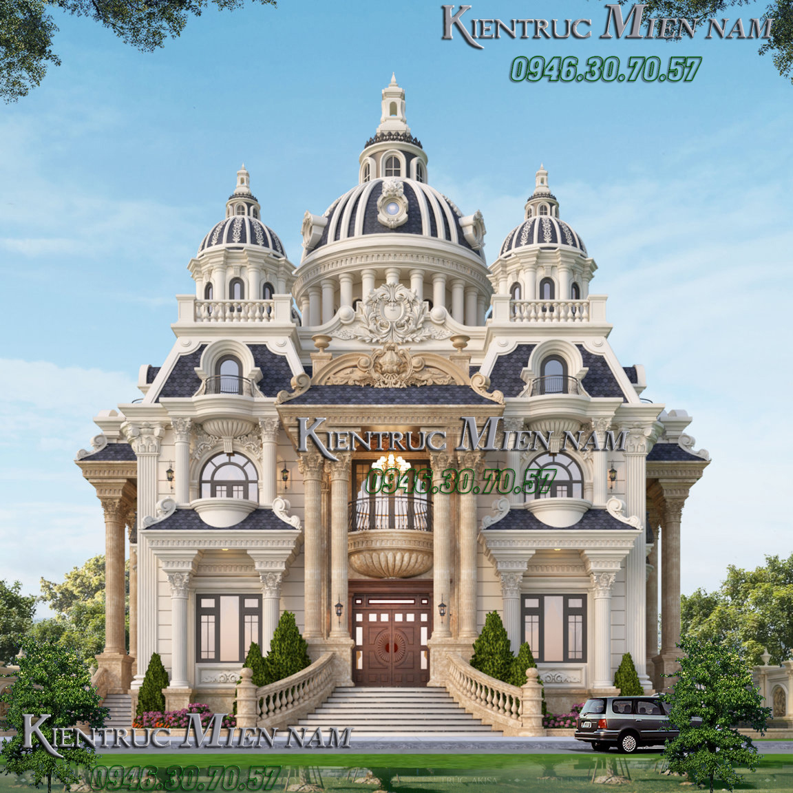 Lâu đài 10 tỷ xây dựng 3 tầng tại miền nam với diện tích trên 1000 m2 sàn.