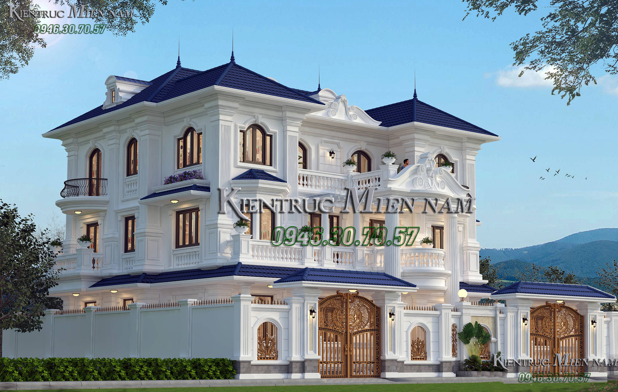 Mẫu thiết kế biệt thự cổ điển 300m2 đẳng cấp nhất