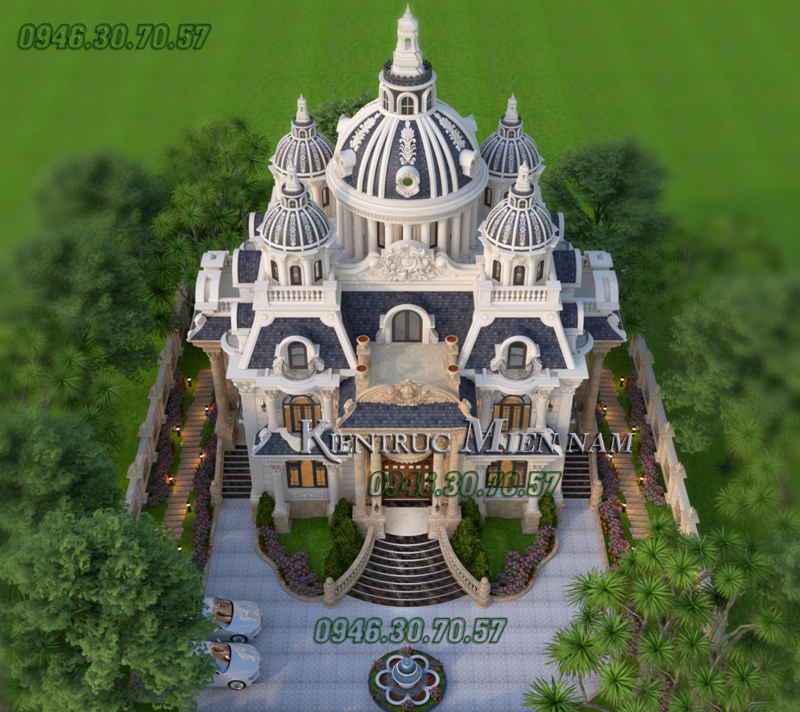 Lâu đài 10 tỷ xây dựng 3 tầng tại miền nam với diện tích trên 1000 m2 sàn.