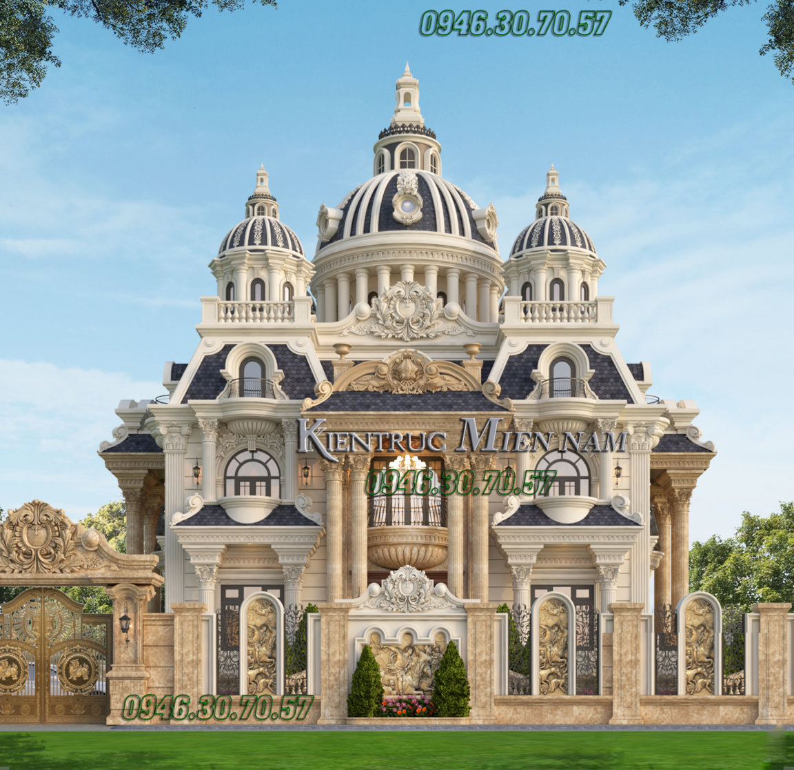 Lâu đài 10 tỷ xây dựng 3 tầng tại miền nam với diện tích trên 1000 m2 sàn.