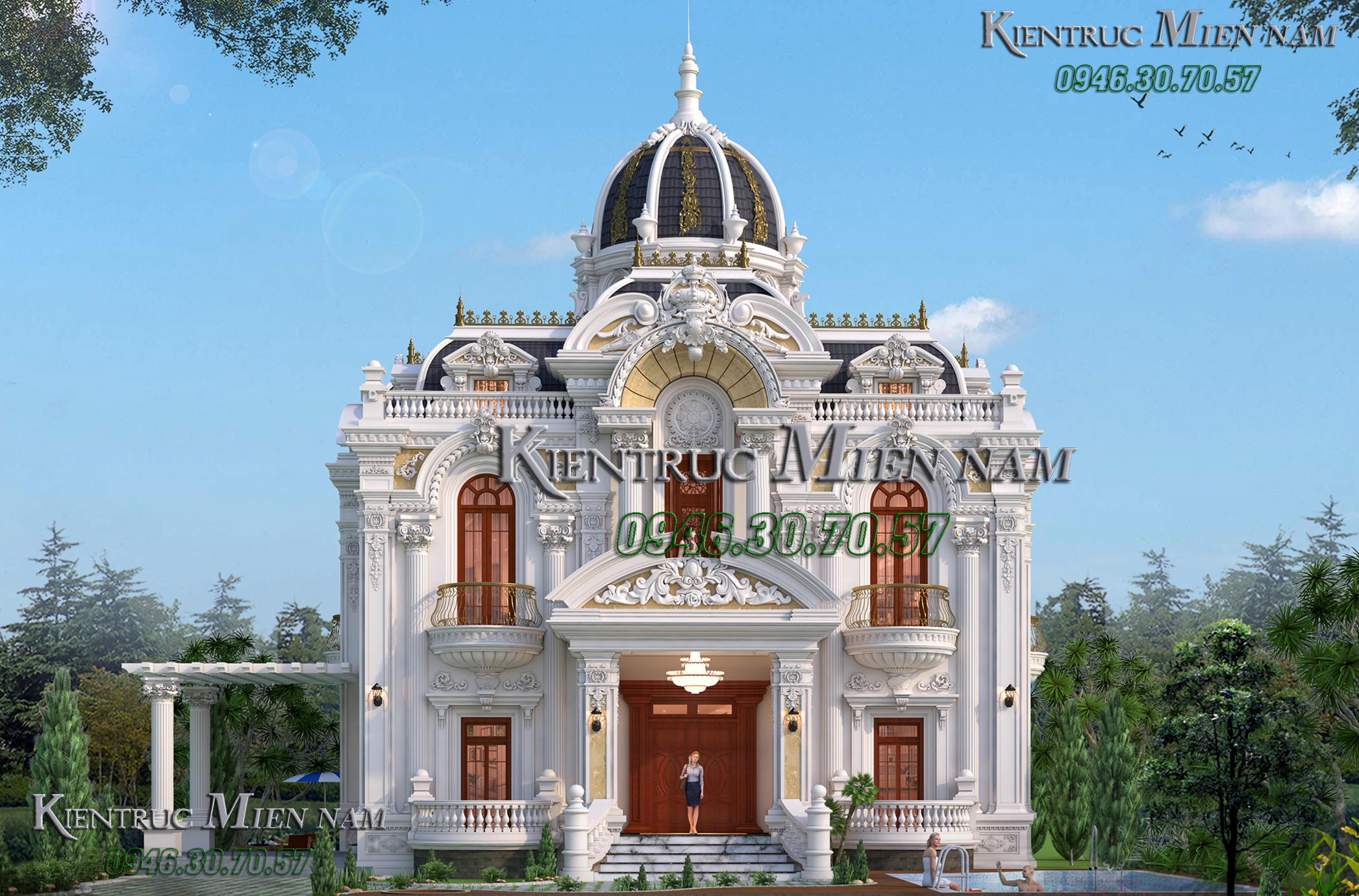 Biệt thự tân cổ điển 3 tầng 270m2