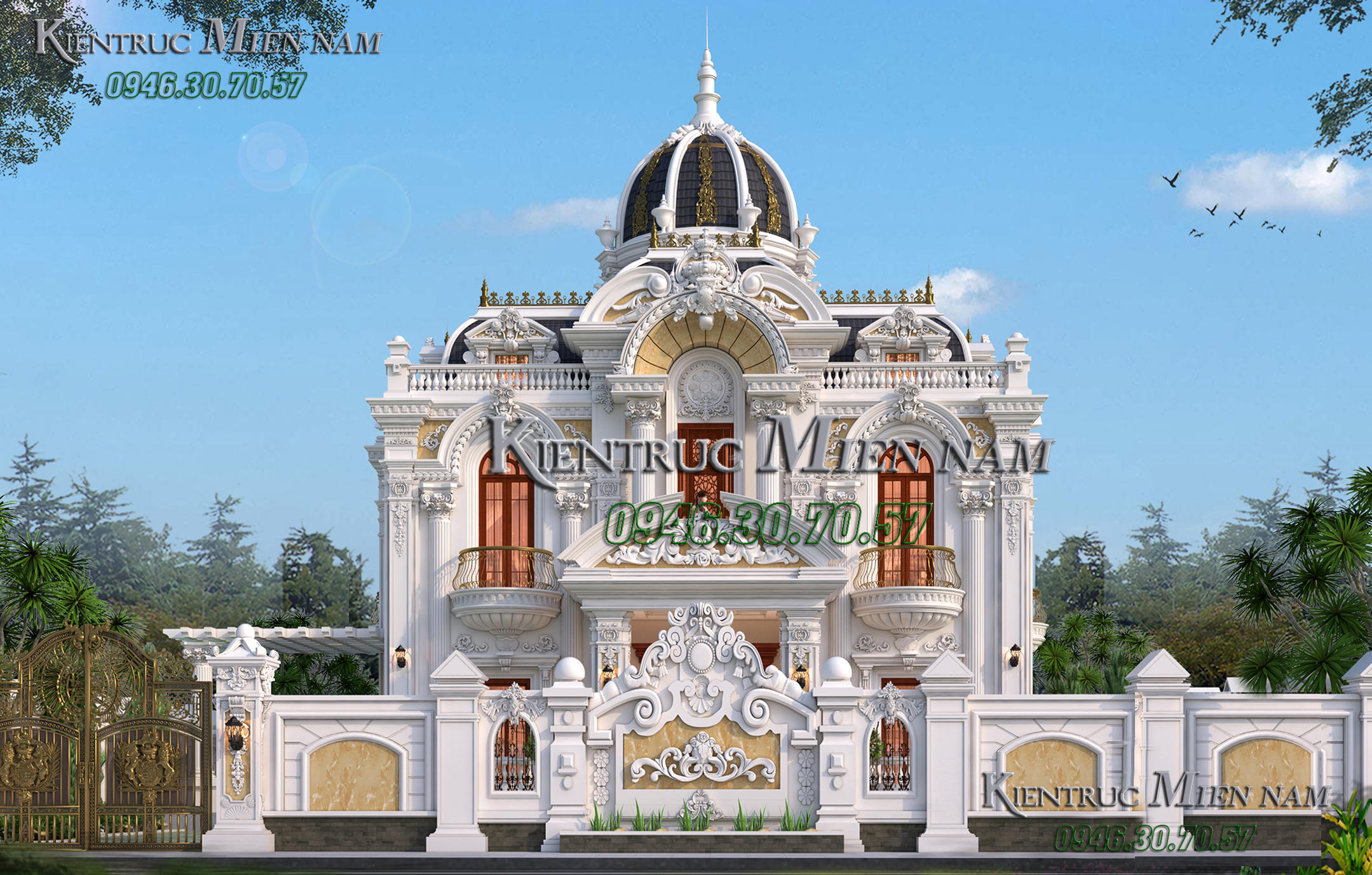 Biệt thự tân cổ điển 3 tầng 270m2