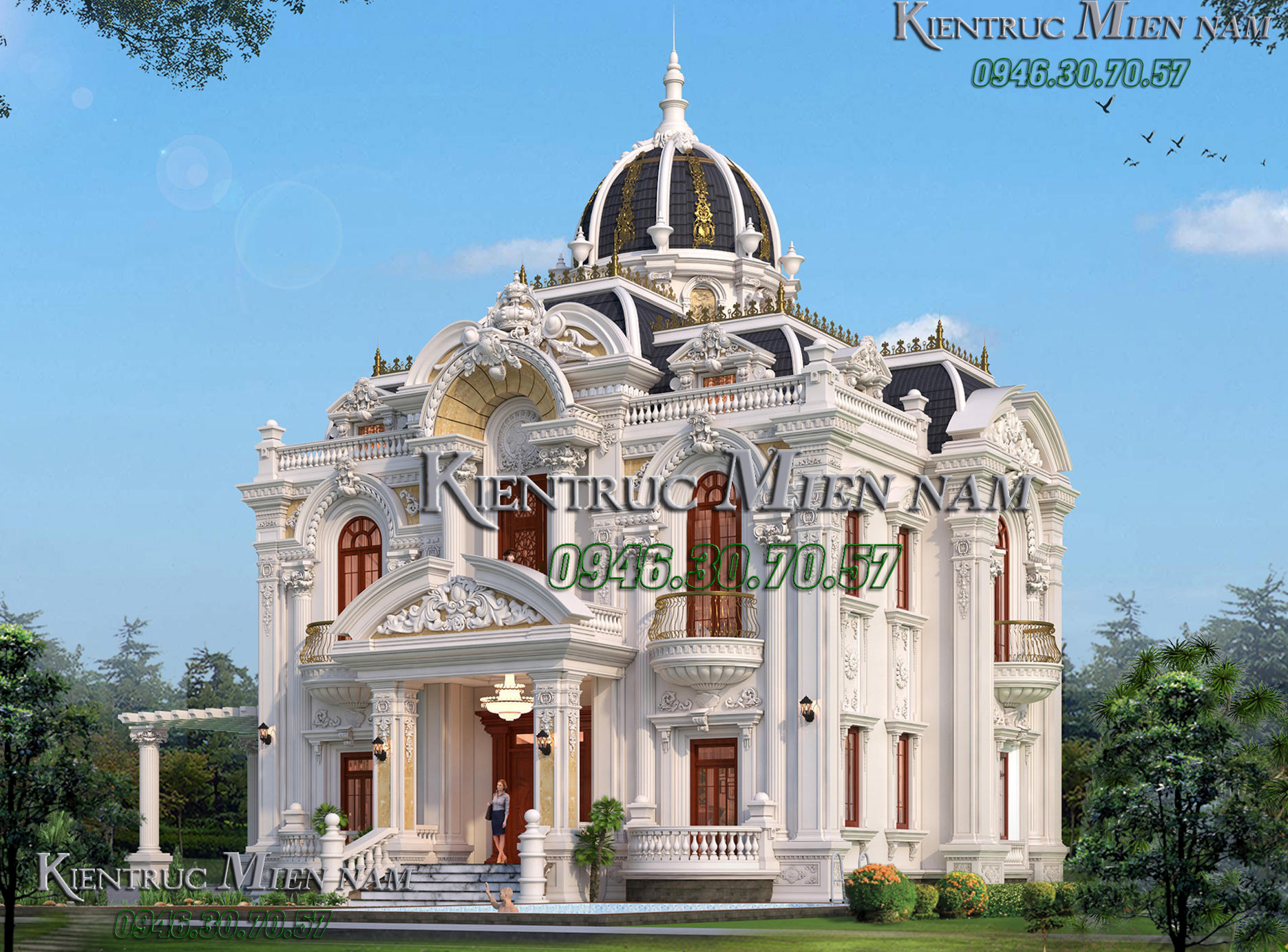 Biệt thự tân cổ điển 3 tầng 270m2