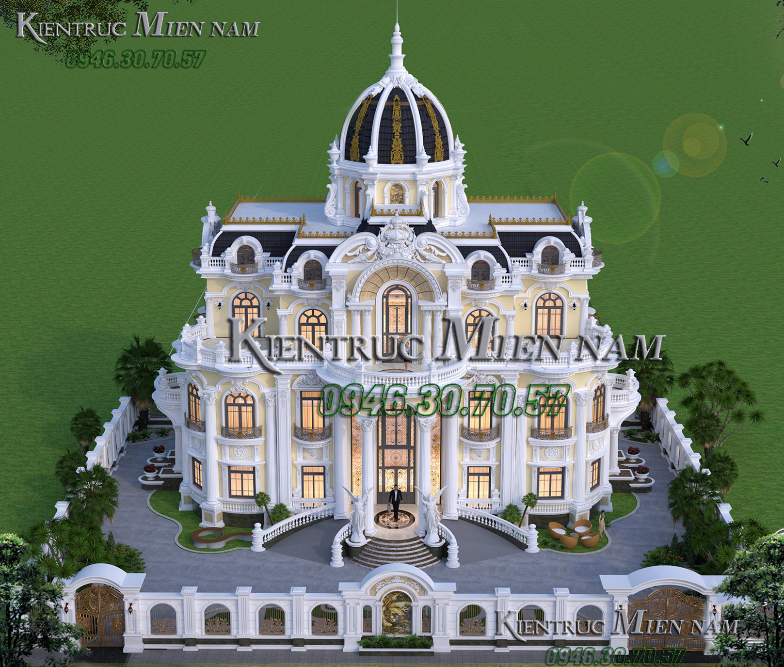 Mẫu biệt thự tân cổ điển Pháp 3 tầng.