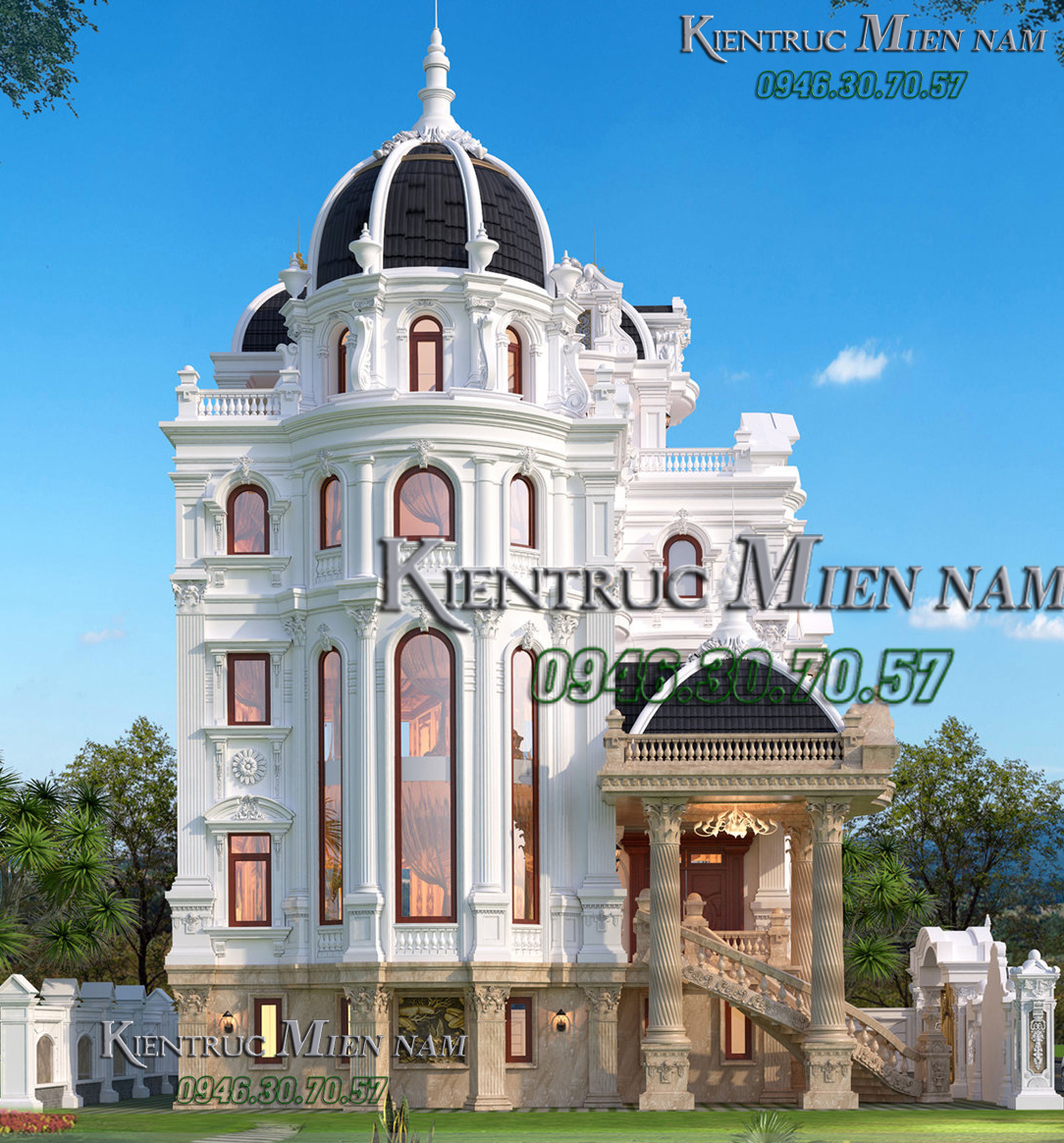 Lâu đài cổ điển 5 tầng kiểu Pháp sang trọng đẳng cấp tại Long An