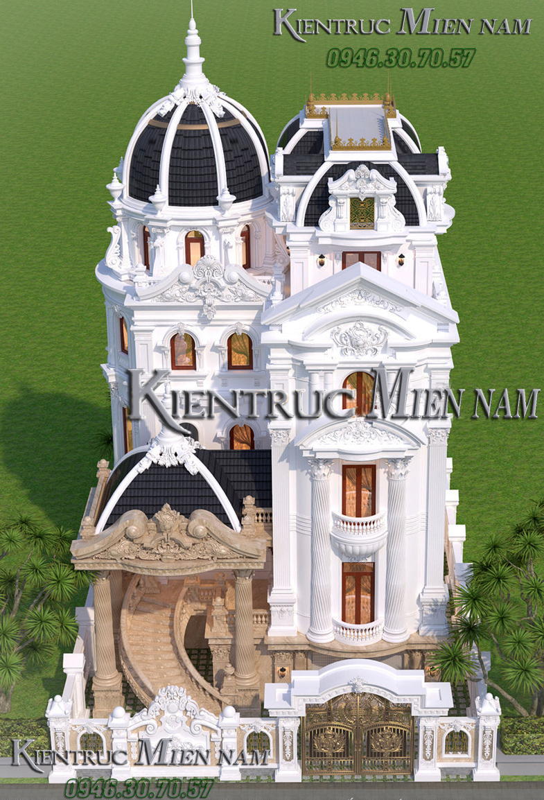 Lâu đài cổ điển 5 tầng kiểu Pháp sang trọng đẳng cấp tại Long An