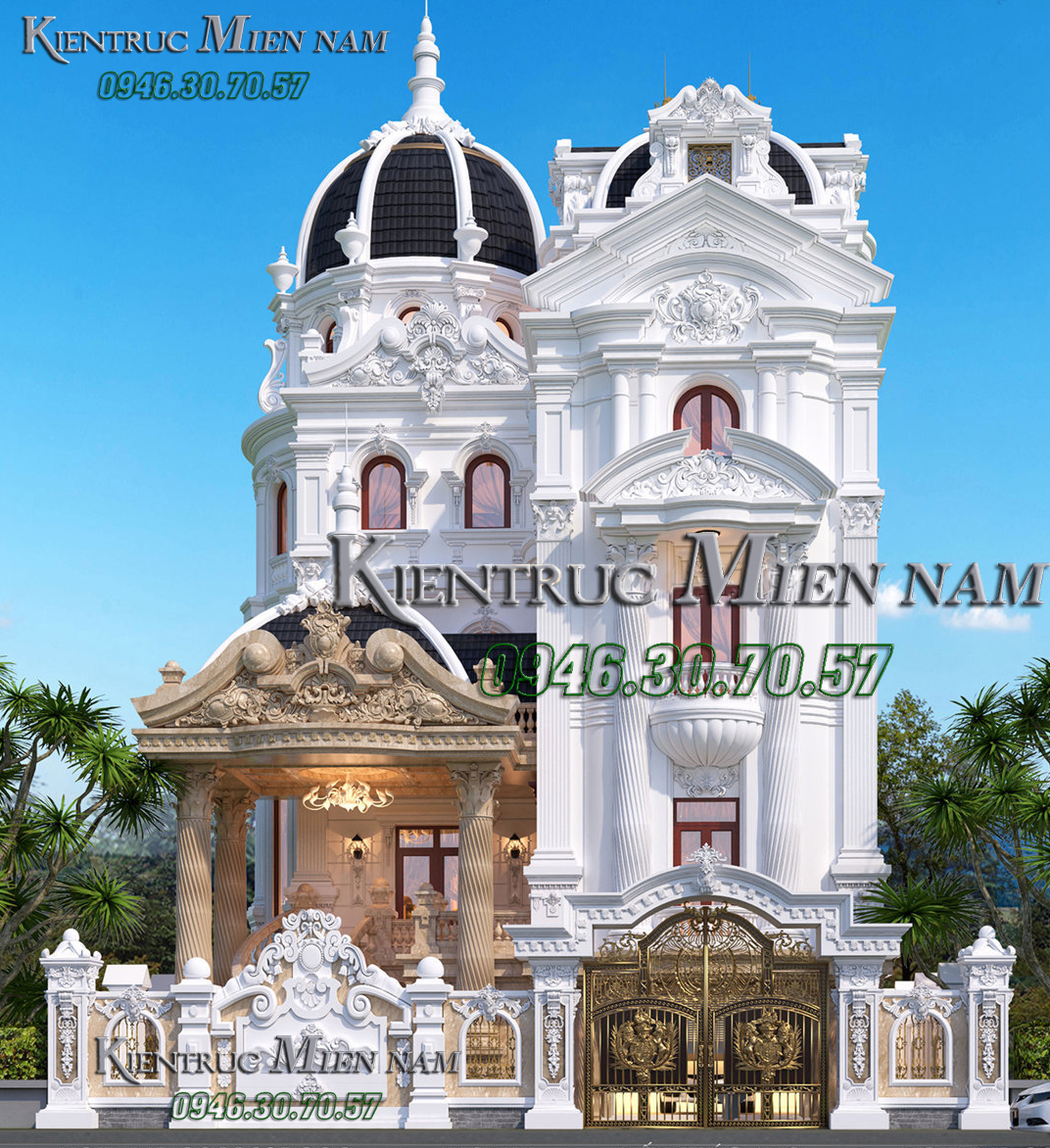 Lâu đài cổ điển 5 tầng kiểu Pháp sang trọng đẳng cấp tại Long An